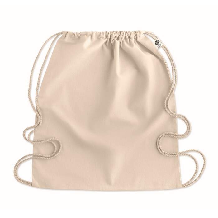Trekkoordzak van biologisch kat YUKI beige 3 kleuren zd 12669