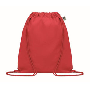 Trekkoord rugzak van organisch YUKI COLOUR rood 4 kleuren zd 12652