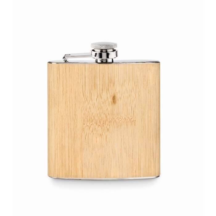Platte bamboe heupfles 175ml HIPHIP sample