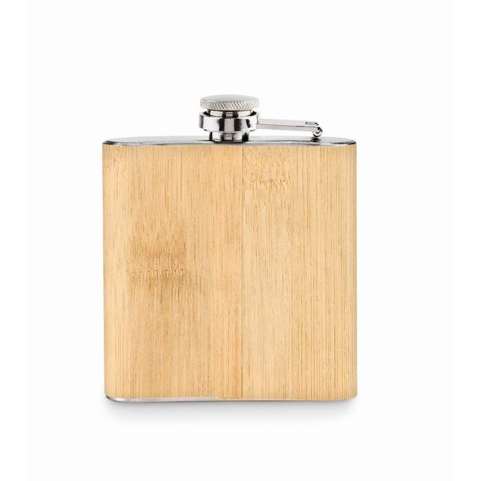 Platte bamboe heupfles 175ml HIPHIP sample