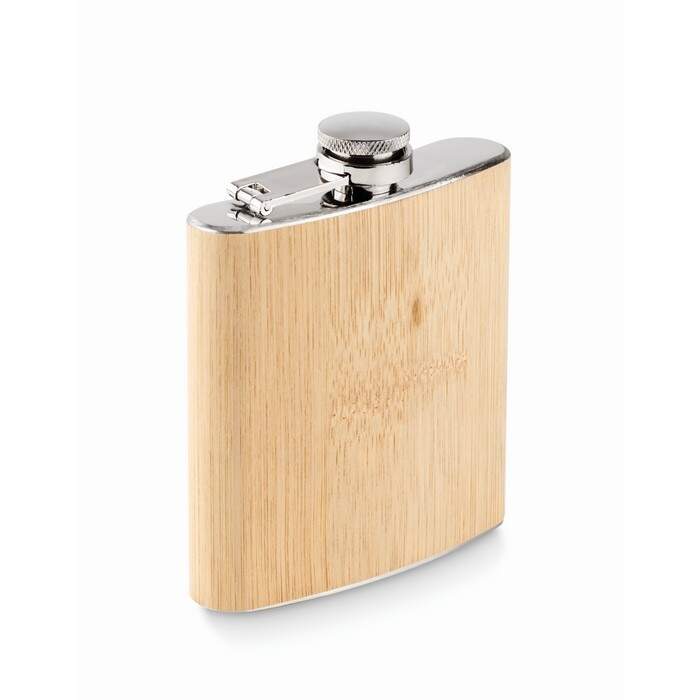 Platte bamboe heupfles 175ml HIPHIP sample