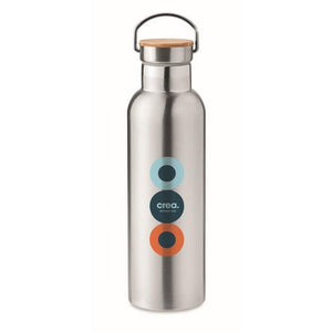 Dubbelwandige drinkfles 750ml HELSINKI MED zilver onbedrukt 3358