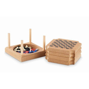 4-delig set onderzetters spel COASTGAME hout 2 kleuren tp 160