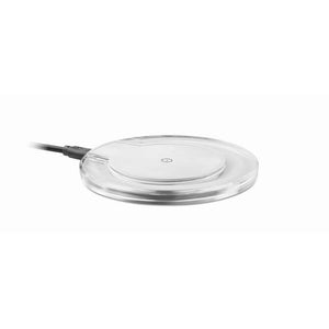 Rond draadloze oplader UVE CHARGING + wit onbedrukt 10022