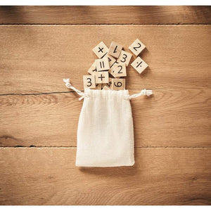 Educatief houten telspel EDUCOUNT beige onbedrukt 3536