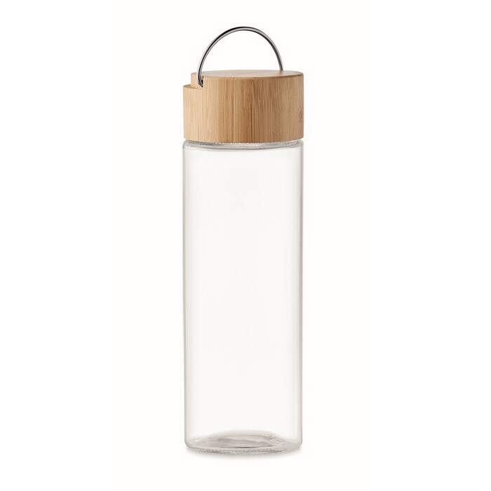 Glazen fles 500ml bamboe dop AMELAND sample