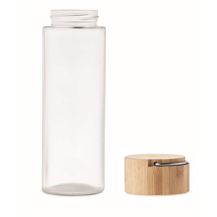 Glazen fles 500ml bamboe dop AMELAND sample