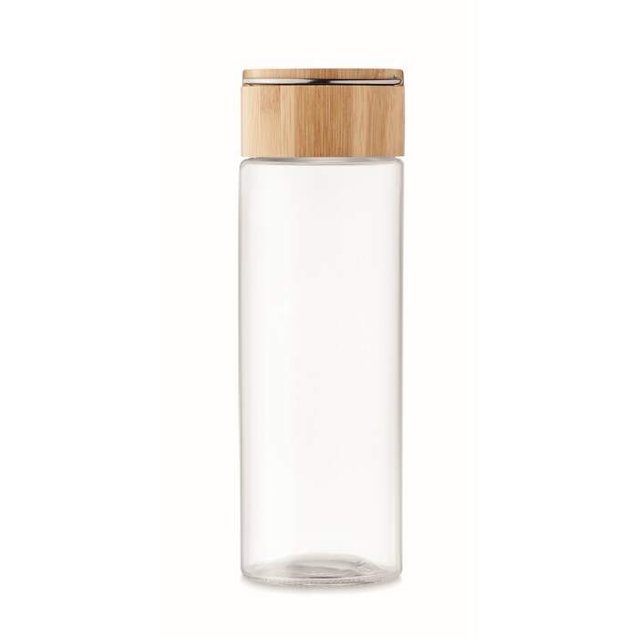 Glazen fles 500ml bamboe dop AMELAND sample