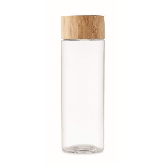 Glazen fles 500ml bamboe dop AMELAND sample