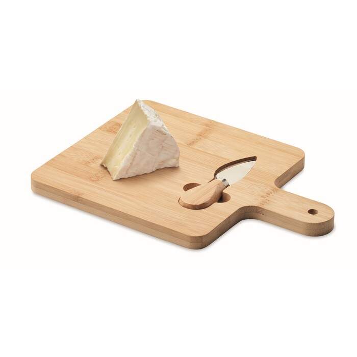 Bamboe kaasplank met mes DARFIELD hout onbedrukt 1207