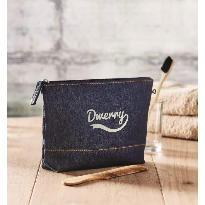 Gerecycled denim toilettasje STYLE POUCH sample
