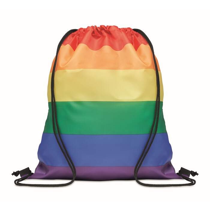 Regenboog RPET trekkoordrugzak BOW bedrukken