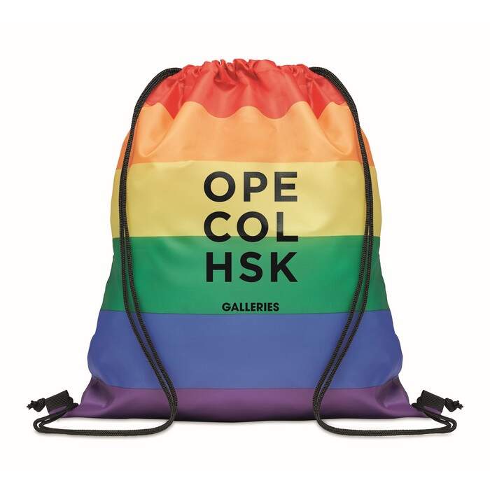 Regenboog RPET trekkoordrugzak BOW meerkleurig onbedrukt 9806