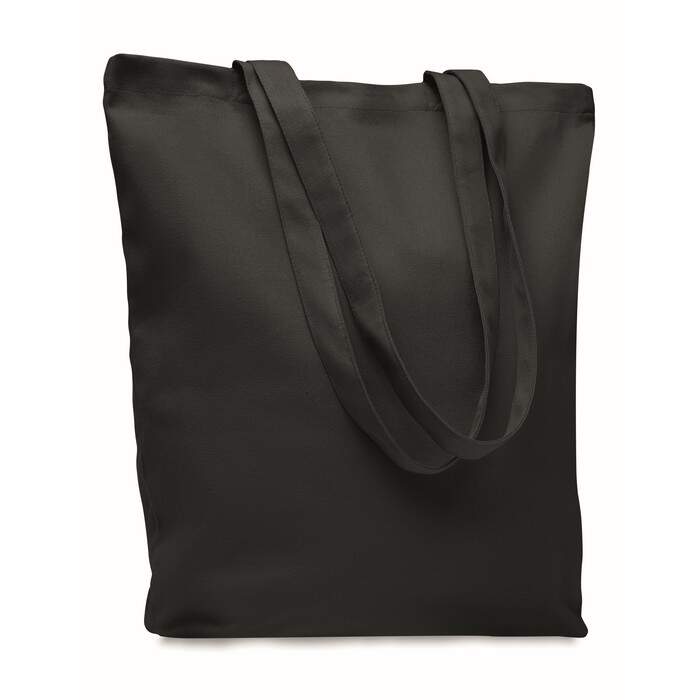 Stevige canvas boodschappentas RASSA COLOURED zwart 2 kleuren zd 11932