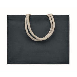 Jute tas met katoenen hengsels AURA blauw onbedrukt 5674