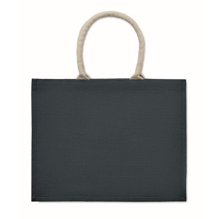 Jute tas met katoenen hengsels AURA rood Full colour 5675