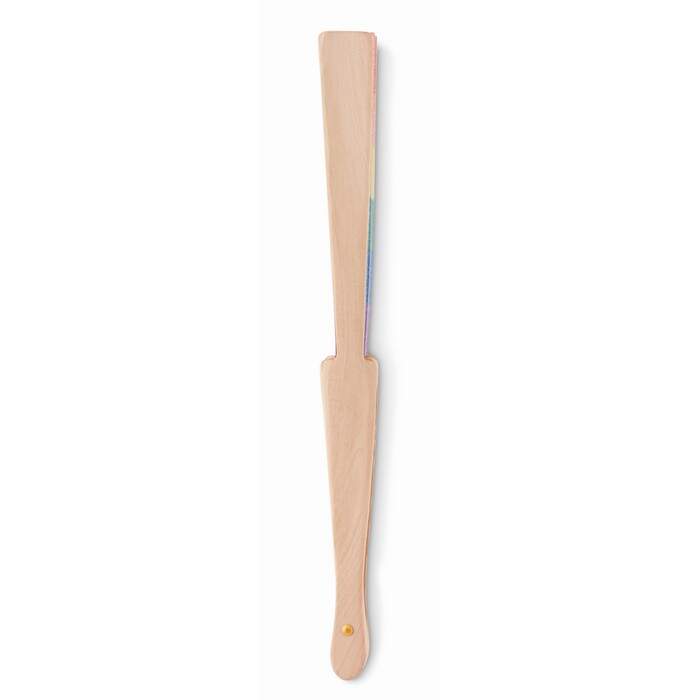 Houten regenboog handwaaier BOWFAN sample