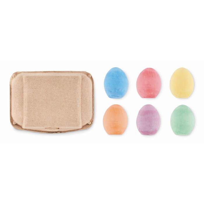 6 krijteieren in doosje TAMAGO 225
