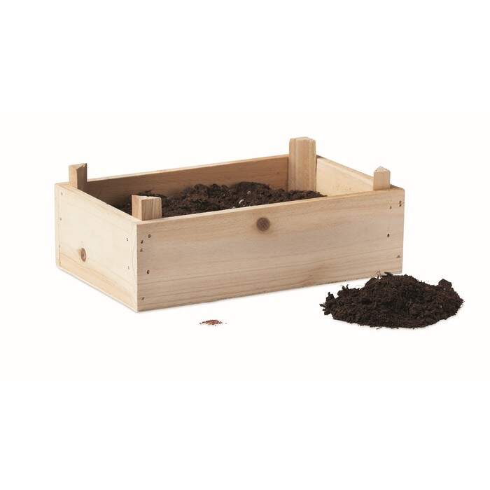 Aardbeienpakket in houten krat STRAWBERRY hout onbedrukt 495