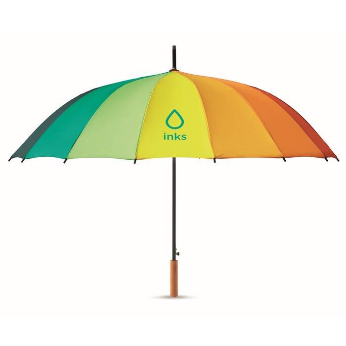 27 inch regenboogparaplu BOWBRELLA meerkleurig onbedrukt 66