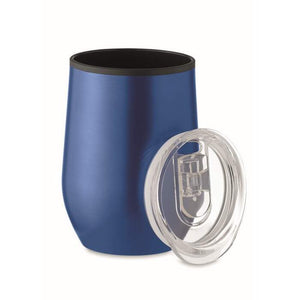 Dubbelwandige reisbeker 350 ml blauw onbedrukt 3400