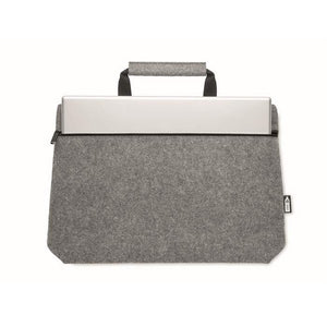 RPET vilt laptop tas met rits lichtgrijs onbedrukt 10241