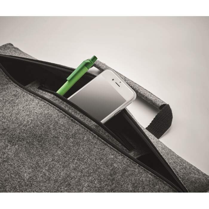 RPET vilt laptop tas met rits sample