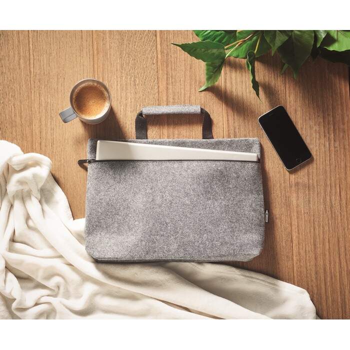 RPET vilt laptop tas met rits sample