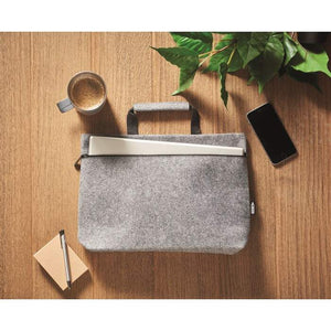 RPET vilt laptop tas met rits lichtgrijs 1 kleur 10237