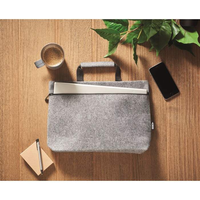 RPET vilt laptop tas met rits sample