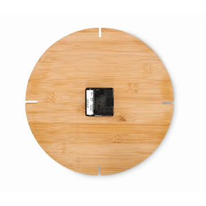 Ronde bamboe wandklok ESFERE  met opdruk