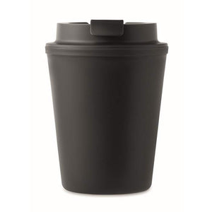 Gerecyclede PP beker 300 ml zwart onbedrukt 4336