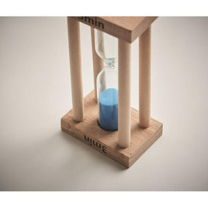 Houten zandloper 3 minuten hout 2 kleuren tp 5331