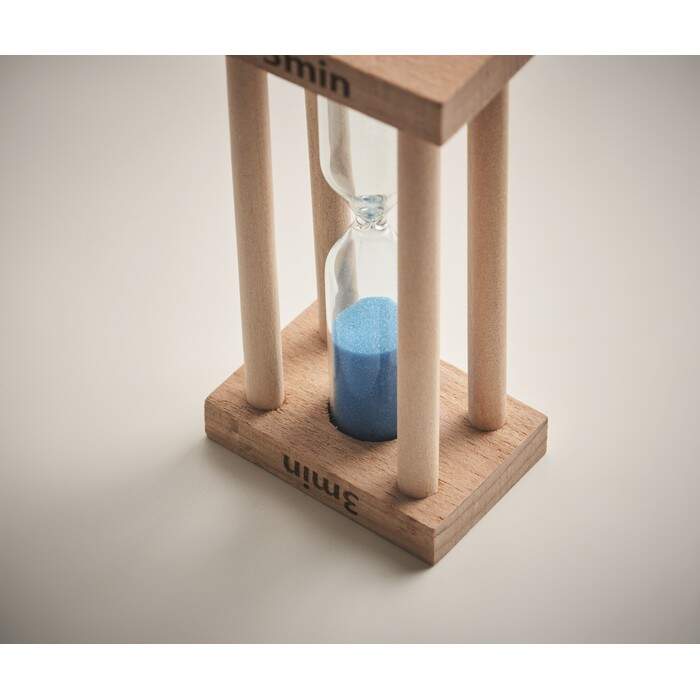 Houten zandloper 3 minuten sample
