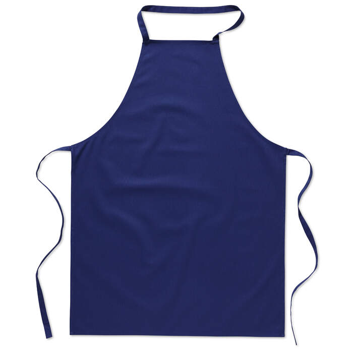 Katoenen keukenschort blauw 3 kleuren zd 5859