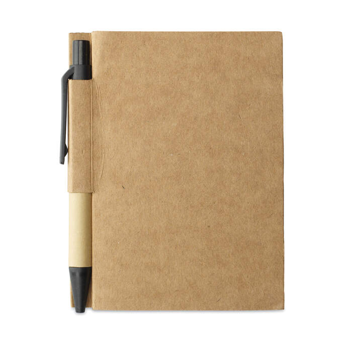 Notitieblok en gerecyclede pen   sample