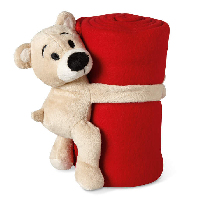 Fleece deken met beer   sample