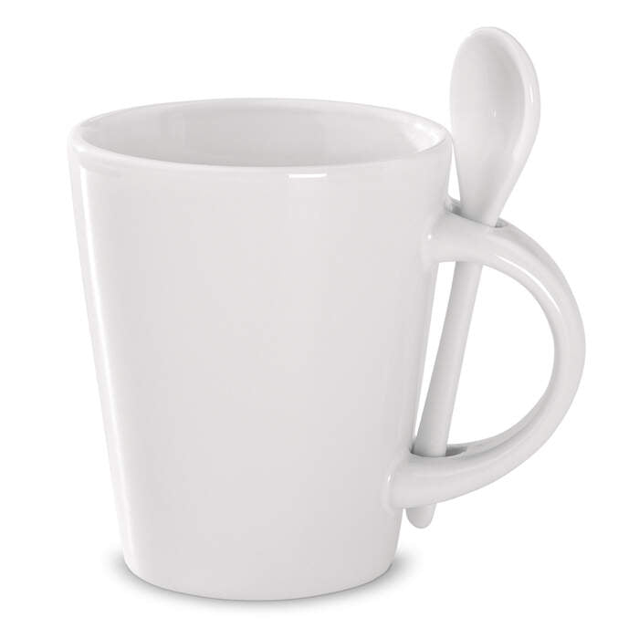 Sublimatie mok met lepel wit onbedrukt 12205