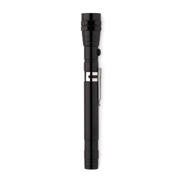 Uitschuifbare aluminium zaklam STRECH-TORCH zwart 1 kleur tp 12728