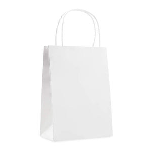 Papieren geschenktas. (Small). wit 2 kleuren zd 8948