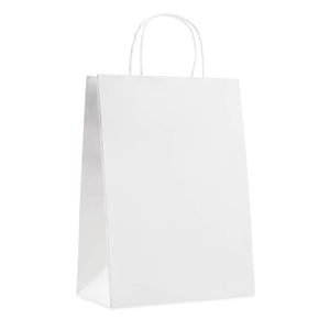 Papieren geschenktas. (Large). wit 2 kleuren zd 8947