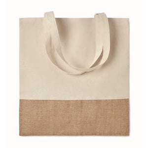 Boodschappentas met jute INDIA TOTE  met opdruk
