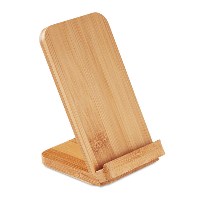 Draadloze bamboe oplaadstation hout 2 kleuren tp 2926