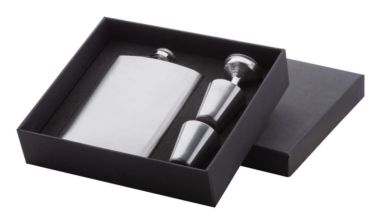 Heupfles set Shackleton zilver onbedrukt 5116