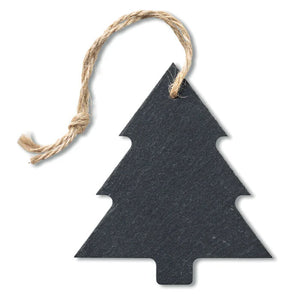 Kerstboom hanger van leisteen zwart onbedrukt 6074