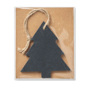 Kerstboom hanger van leisteen zwart 1 kleur 6073