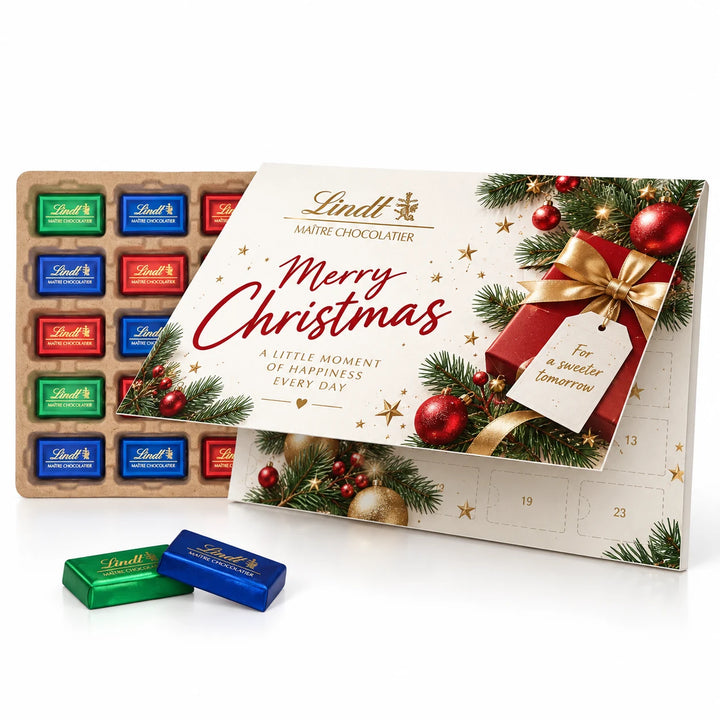 Lindt adventskalender met omslag in liggend formaat