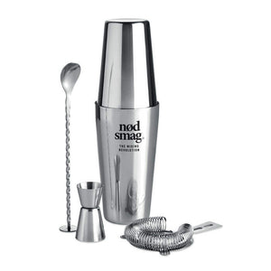 Cocktail set zilver onbedrukt 2293